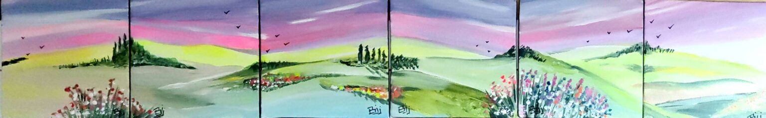 Atelier paysage sur petits tableaux I